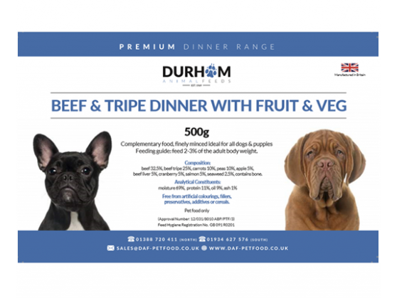 Durham Beef & Tripe With Fruit & Veg