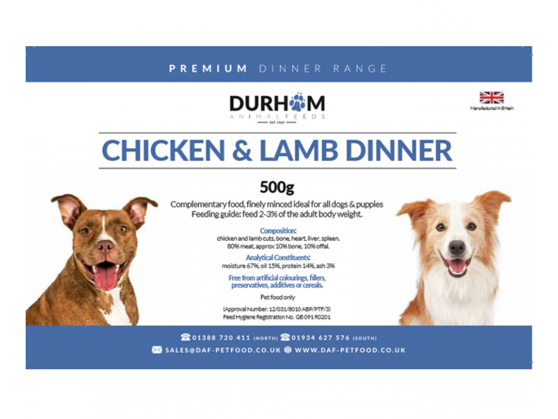 Durham Chicken & Lamb Dinner 500g