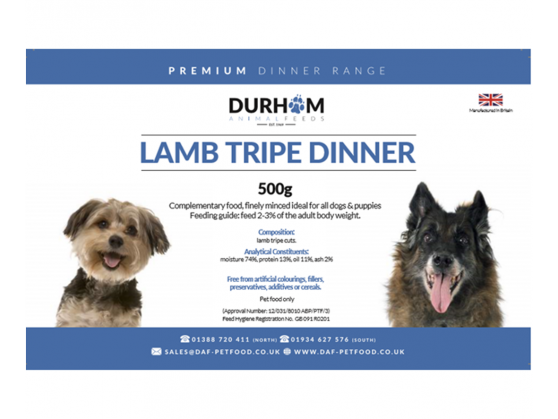 Durham Lamb & Tripe Dinner 500g