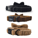 Teddy Dog Collar & Bow Tie Beige M