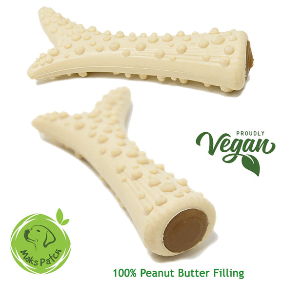 Miro Veggie Dog Treats Peanut Butter Filled Antler 11cm