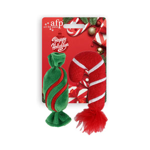 Xmas Cat Candy & Candy Cane 2pk