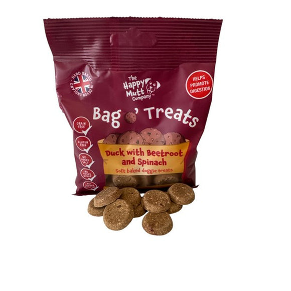 Happy Mutt Bag O' Treats Duck & Beetroot 85g