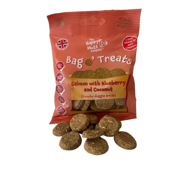 Happy Mutt Bag O' Treats Salmon & Blueberry 85g