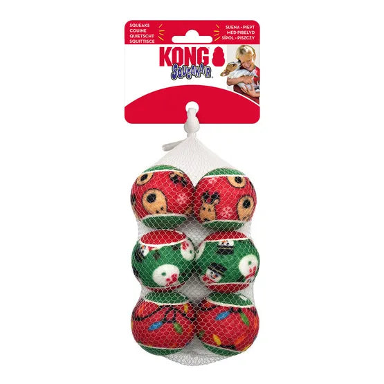 Kong Xmas Squeak AirBalls Medium 6pk