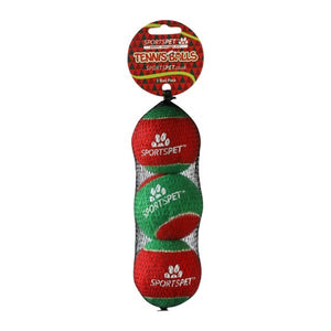 Christmas Tennis Balls 3pk