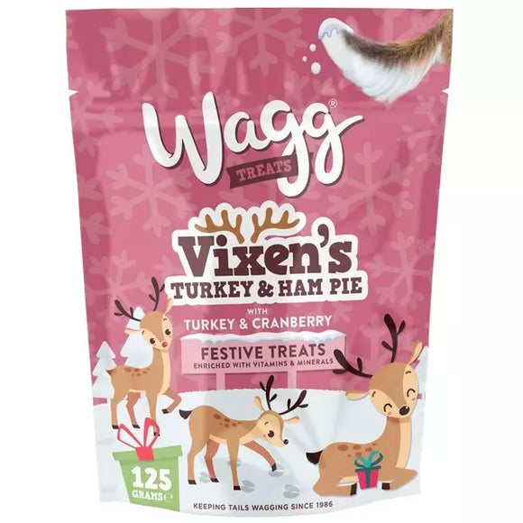 Wagg Xmas Treats Vixens Turkey & Ham Pie 125g