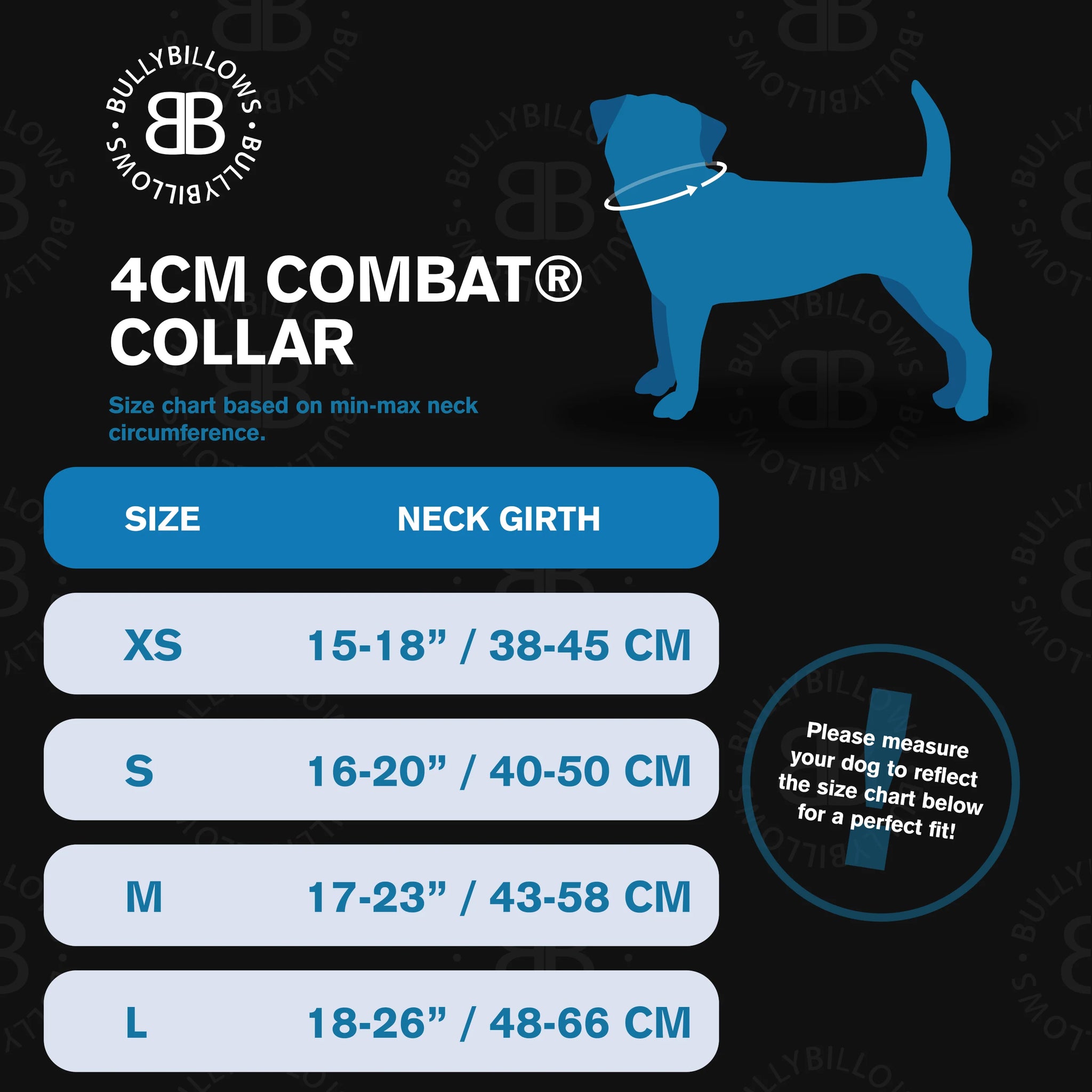 Bully Billows Combat Collar 4cm Black Medium The Country Pet Shop